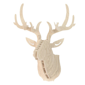 3D Wooden Animal Deer Head