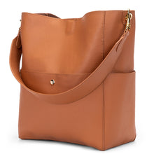 Load image into Gallery viewer, Soft Genuine Real Leather Bucket Tote Bag
