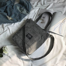 Load image into Gallery viewer, Corduroy Zipper Shoulder Bag
